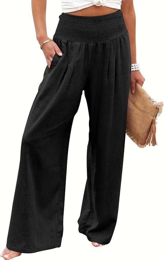 ANRABESS Linen Palazzo Pants, Summer 2025